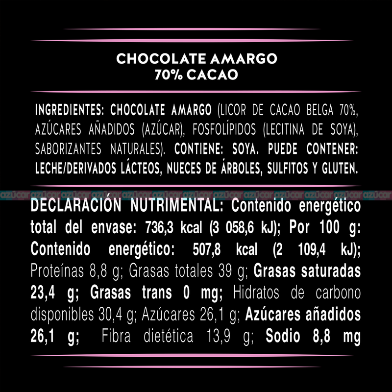 TUBO TURIN 70% CACAO 6/175 GRS