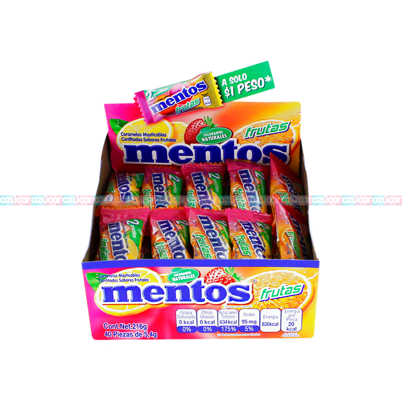 MENTOS BIPIEZA FRUTAS 10/40